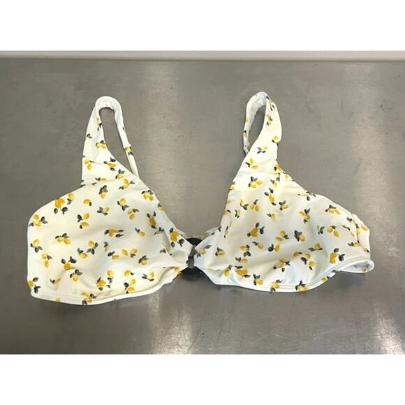 Abercrombie & Fitch Bikini Yellow Lemon Print High Waist Swimsuit Sz L - Picture 3 of 15